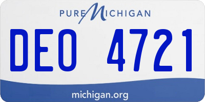 MI license plate DEO4721