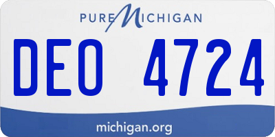 MI license plate DEO4724