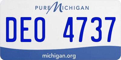 MI license plate DEO4737