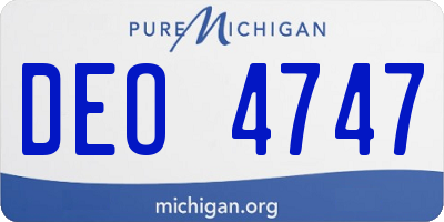 MI license plate DEO4747