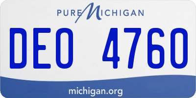 MI license plate DEO4760