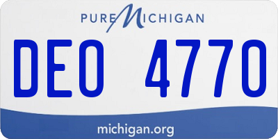 MI license plate DEO4770
