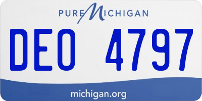 MI license plate DEO4797