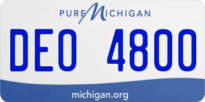 MI license plate DEO4800