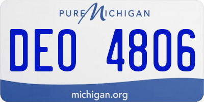 MI license plate DEO4806