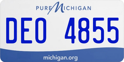 MI license plate DEO4855