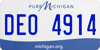 MI license plate DEO4914
