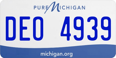 MI license plate DEO4939