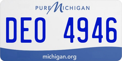 MI license plate DEO4946
