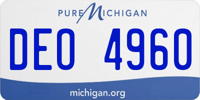 MI license plate DEO4960