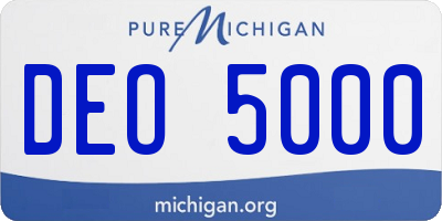 MI license plate DEO5000