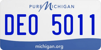 MI license plate DEO5011