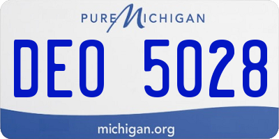 MI license plate DEO5028