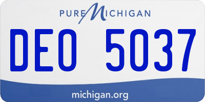MI license plate DEO5037