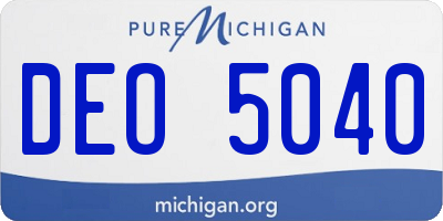 MI license plate DEO5040