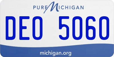 MI license plate DEO5060