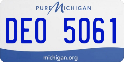 MI license plate DEO5061