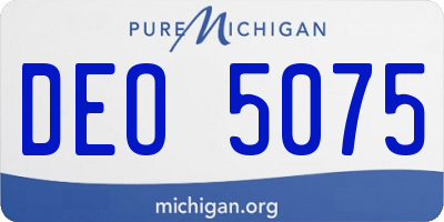 MI license plate DEO5075