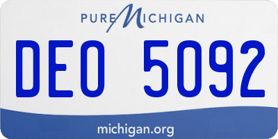 MI license plate DEO5092