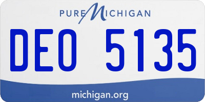 MI license plate DEO5135