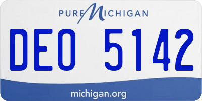 MI license plate DEO5142
