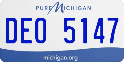 MI license plate DEO5147
