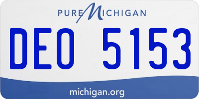 MI license plate DEO5153