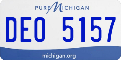 MI license plate DEO5157