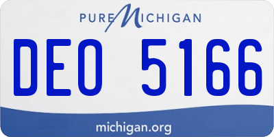 MI license plate DEO5166