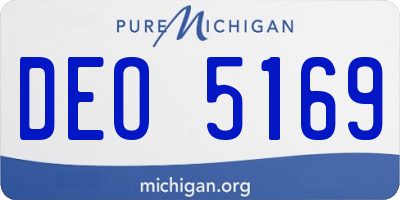 MI license plate DEO5169