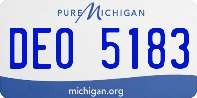 MI license plate DEO5183