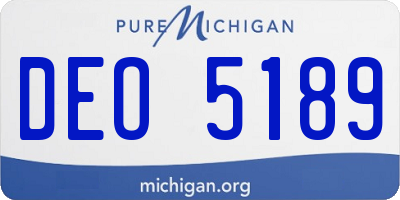 MI license plate DEO5189