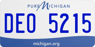 MI license plate DEO5215