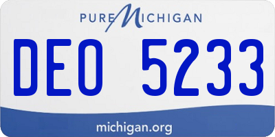 MI license plate DEO5233