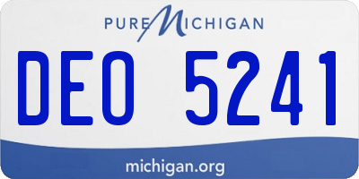 MI license plate DEO5241