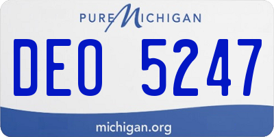MI license plate DEO5247