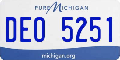 MI license plate DEO5251