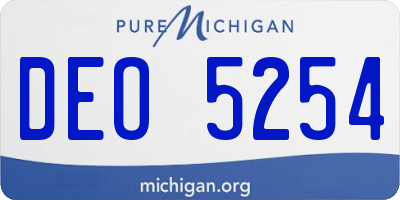 MI license plate DEO5254