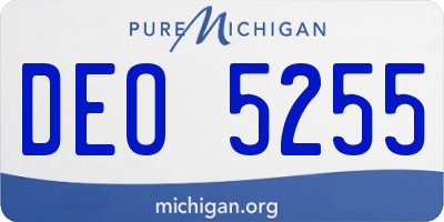 MI license plate DEO5255