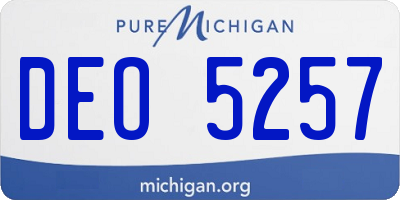 MI license plate DEO5257