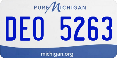 MI license plate DEO5263