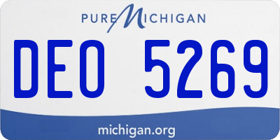 MI license plate DEO5269