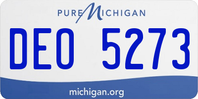 MI license plate DEO5273
