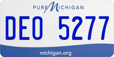 MI license plate DEO5277