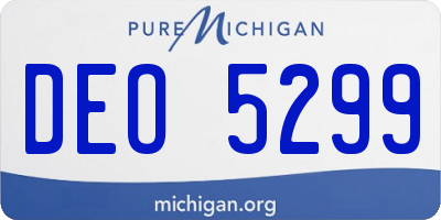 MI license plate DEO5299