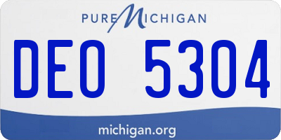 MI license plate DEO5304