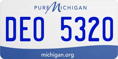 MI license plate DEO5320