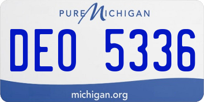 MI license plate DEO5336