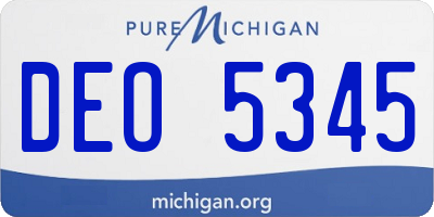 MI license plate DEO5345
