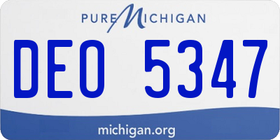 MI license plate DEO5347